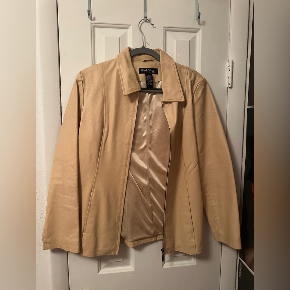 Tan leather jacket